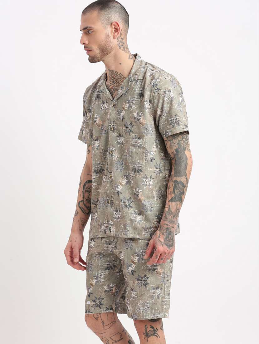 men printed cotton co-ord set - 21276954 -  Standard Image - 2