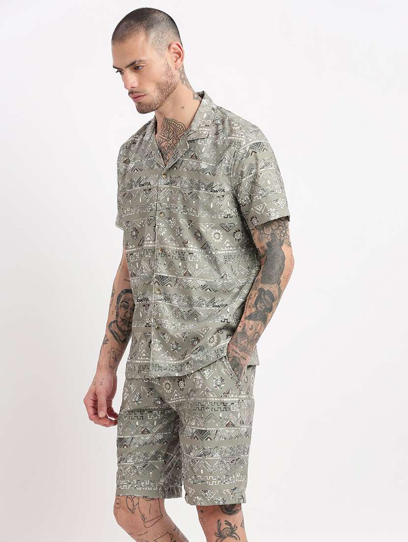 men printed cotton co-ord set - 21276964 -  Standard Image - 2