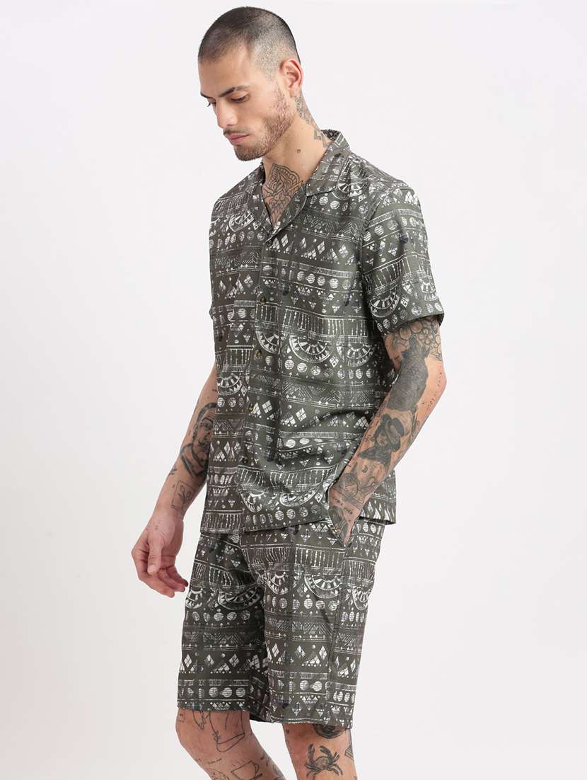 men printed cotton co-ord set - 21276966 -  Standard Image - 2