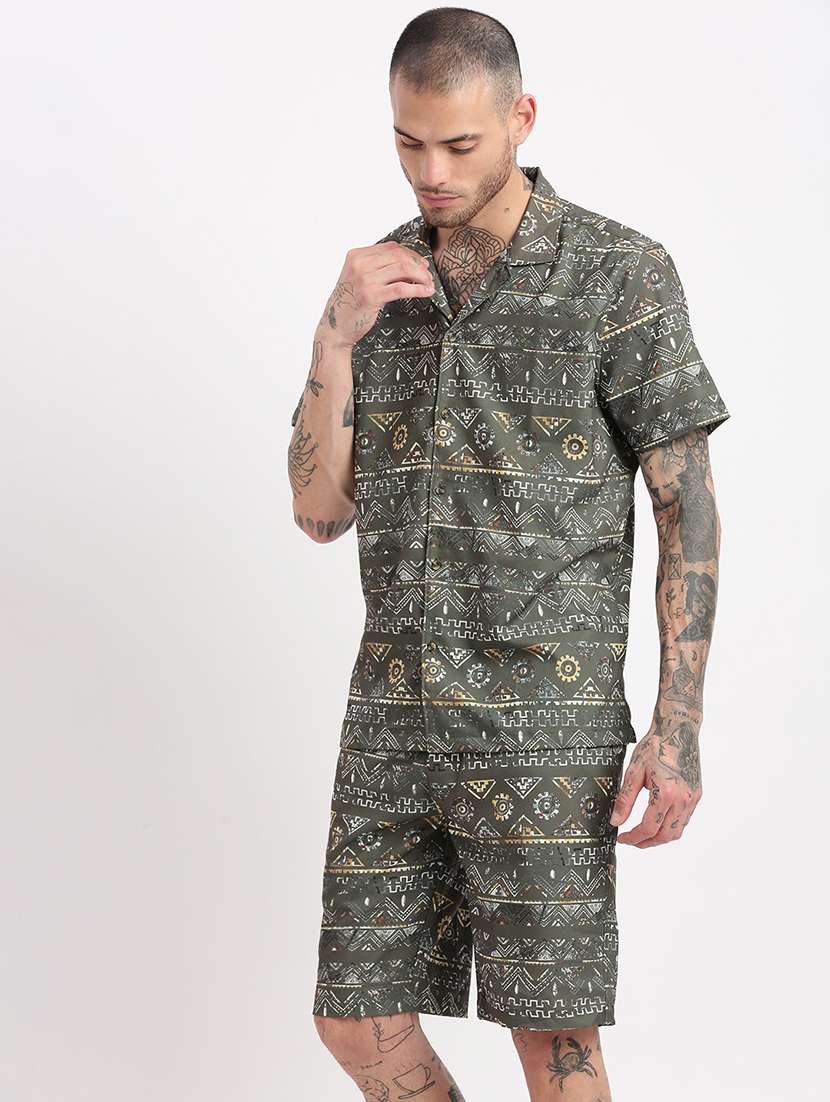 men geometric printed co-ord sets - 21276968 -  Standard Image - 2