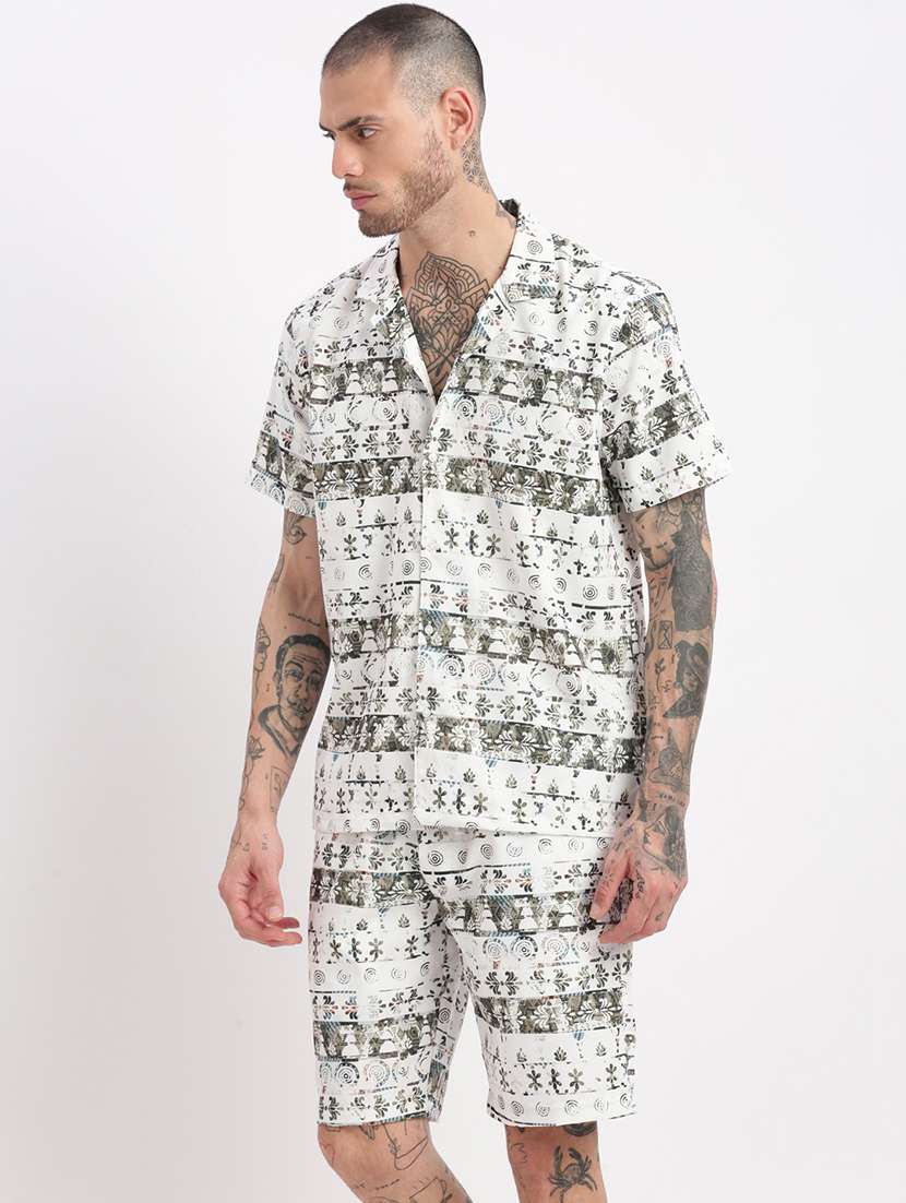 men geometric printed co-ord sets - 21276972 -  Standard Image - 2