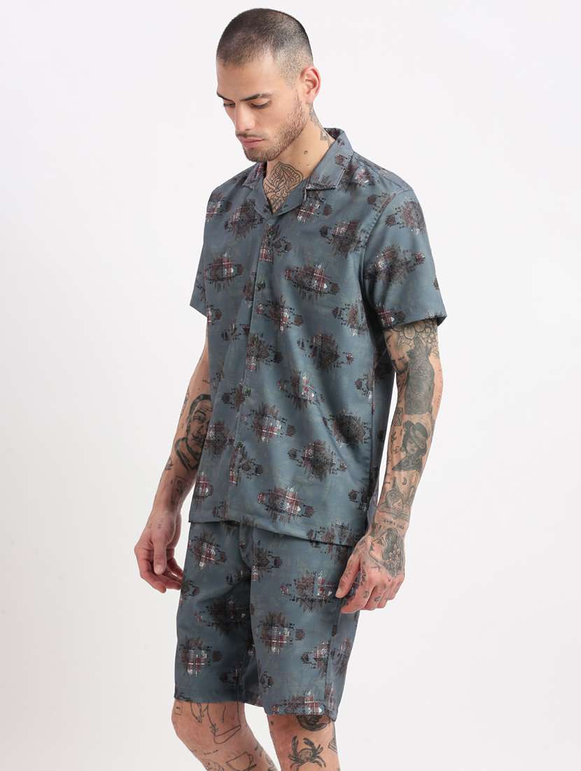 men printed cotton co-ord set - 21276974 -  Standard Image - 2