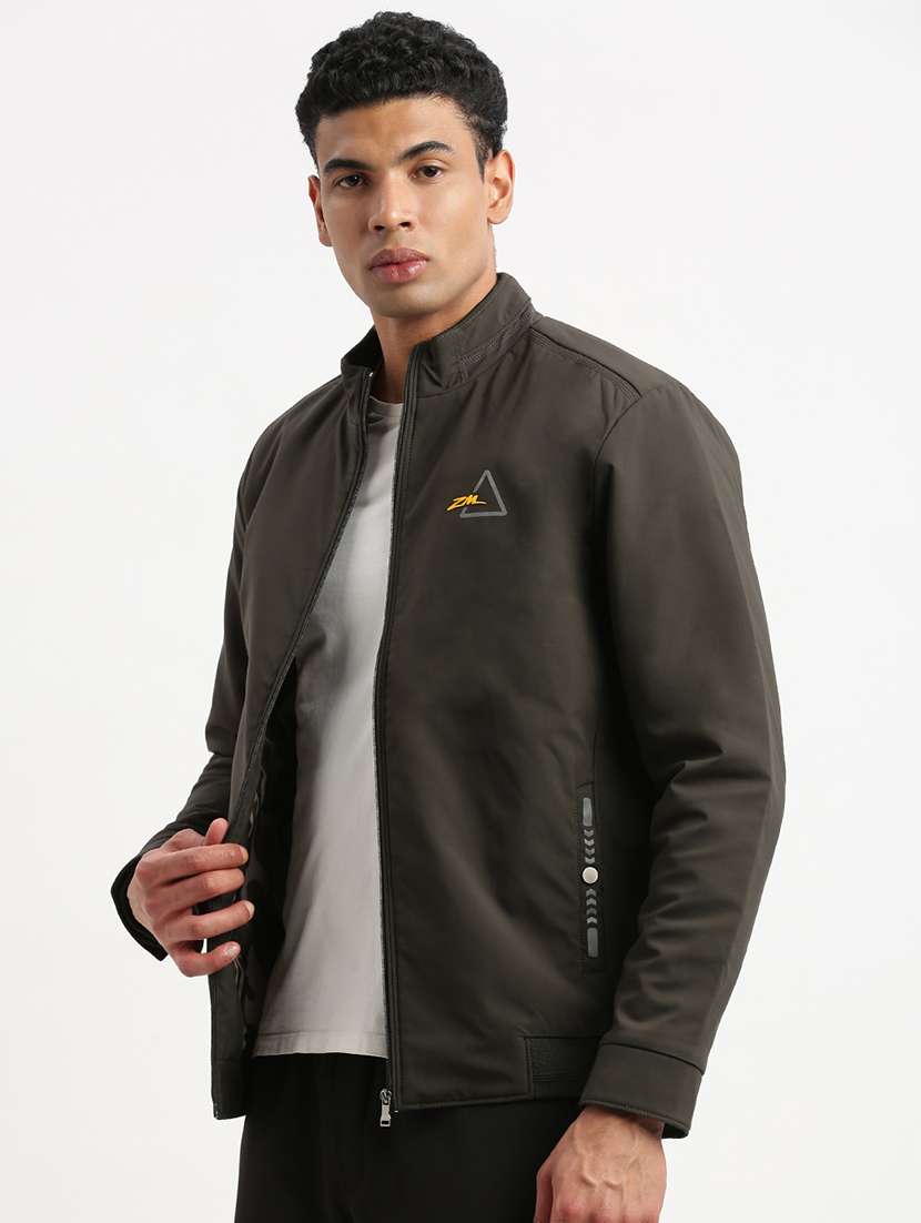 Men Long Sleeves Mock Collar Bomber Jacket - 21277066 -  Standard Image - 2