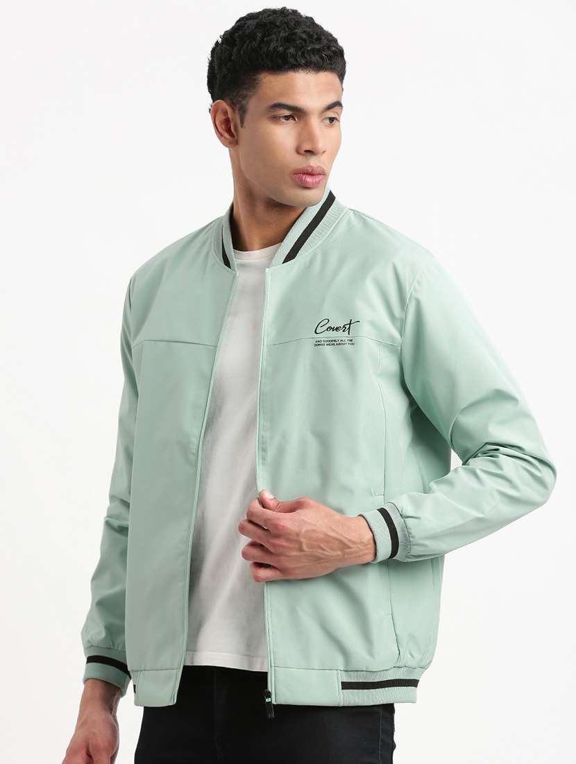 men long sleeves mandarin neck bomber jacket - 21277081 -  Standard Image - 2