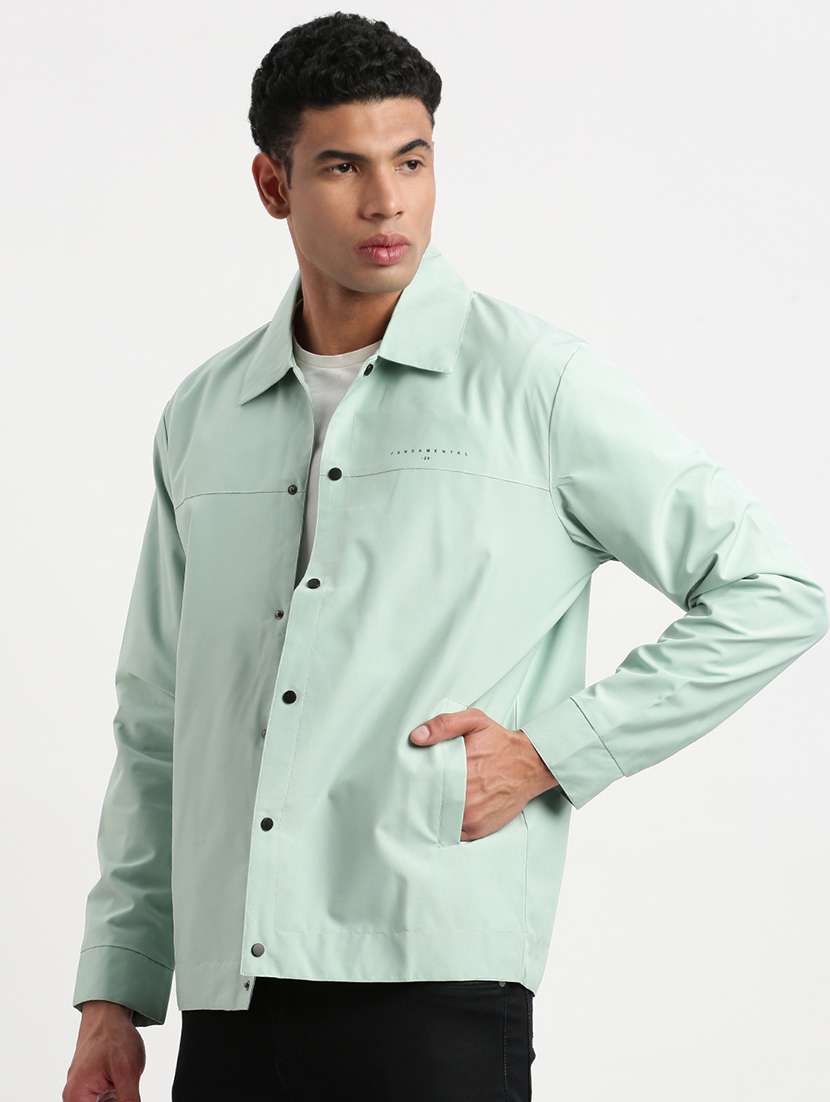men solid long sleeves casual jackets - 21277094 -  Standard Image - 2