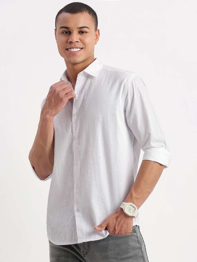 white striped casual shirt - 21277144 -  Standard Image - 2