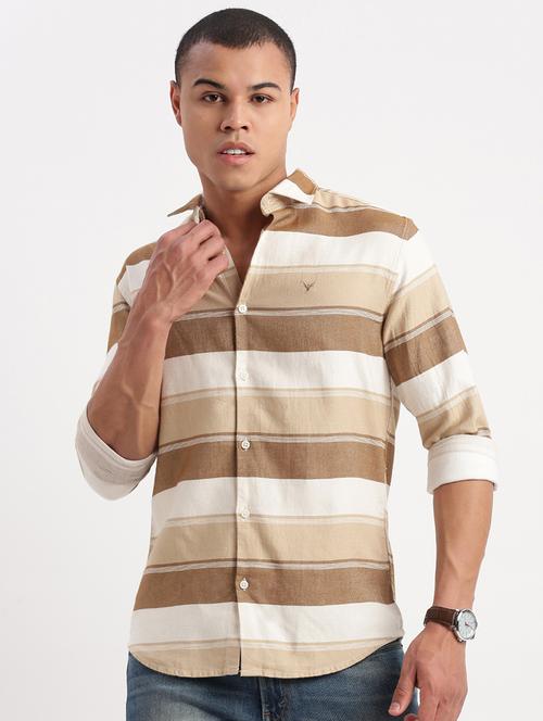 brown striped casual shirt - 21277146 -  Standard Image - 0