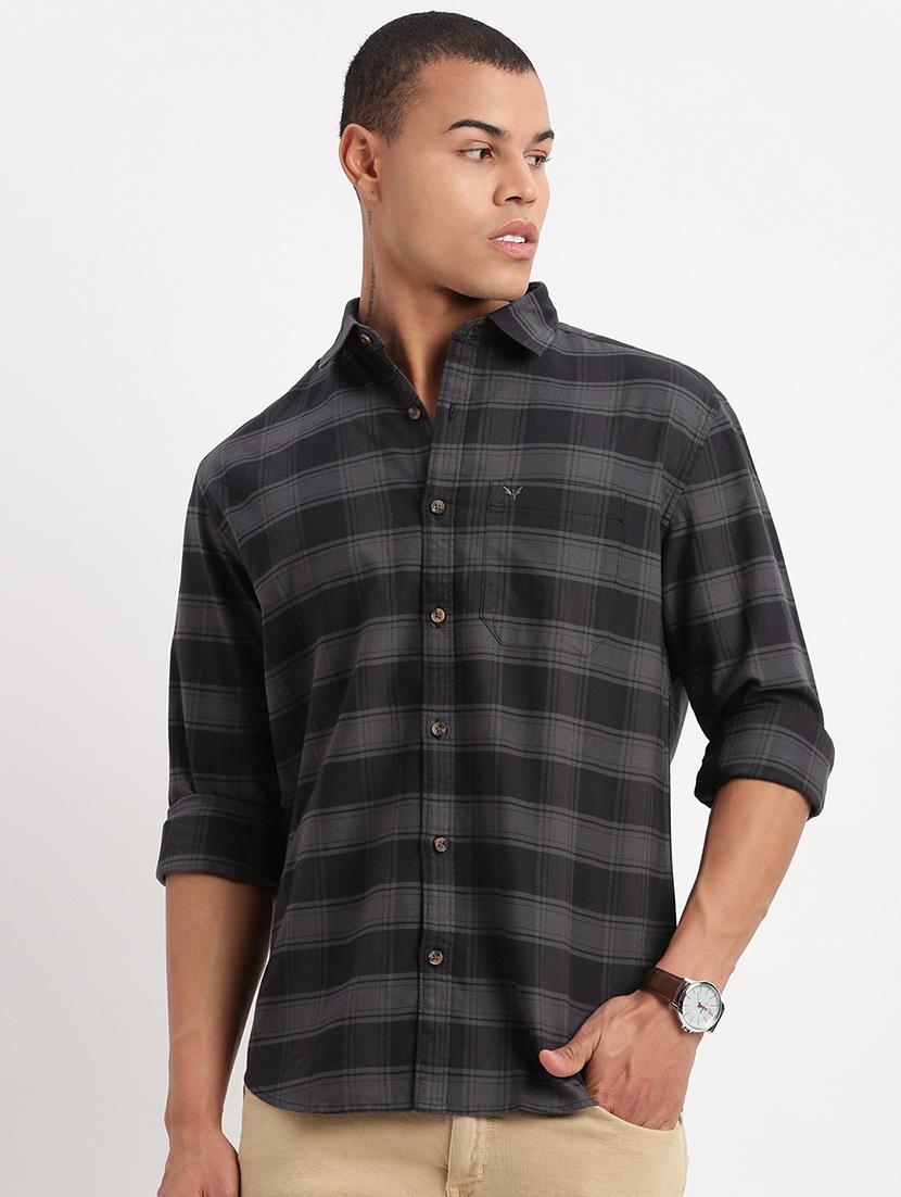 men checkered casual shirt - 21277150 -  Zoom Image - 0