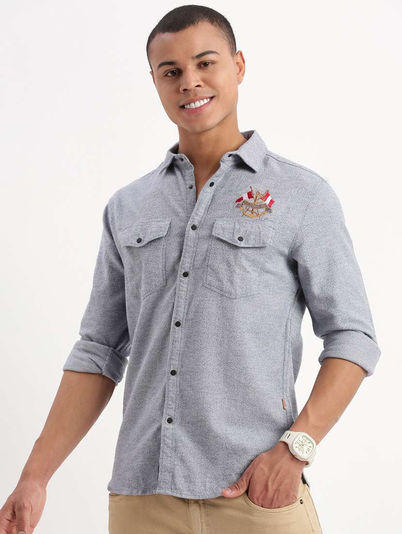 men solid casual shirt - 21277176 -  Standard Image - 2