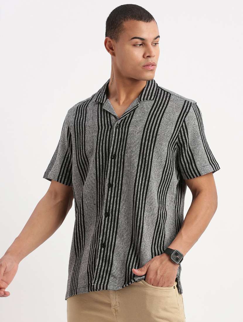 men striped casual shirt - 21277184 - Standard Image - 2
