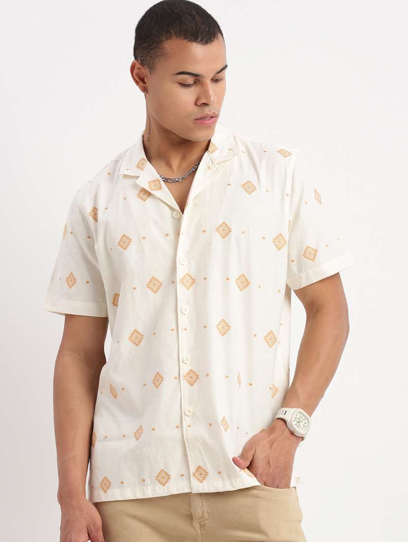 men printed casual shirt