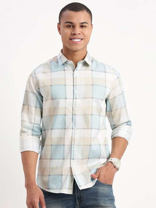 men checkered casual shirt - 21277226 - Standard Image - 0