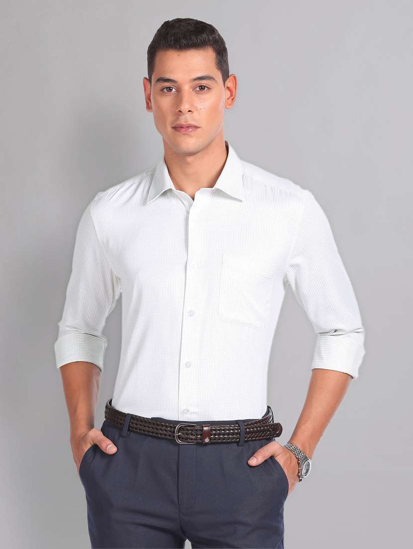 green polyester formal shirt