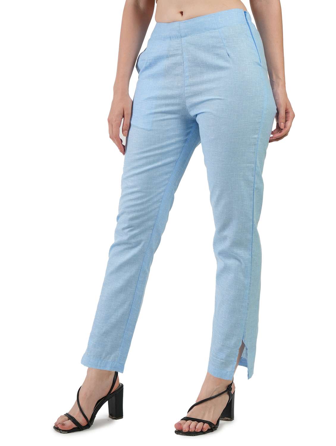women solid mid rise cigarette pant - 21277308 - Standard Image - 2