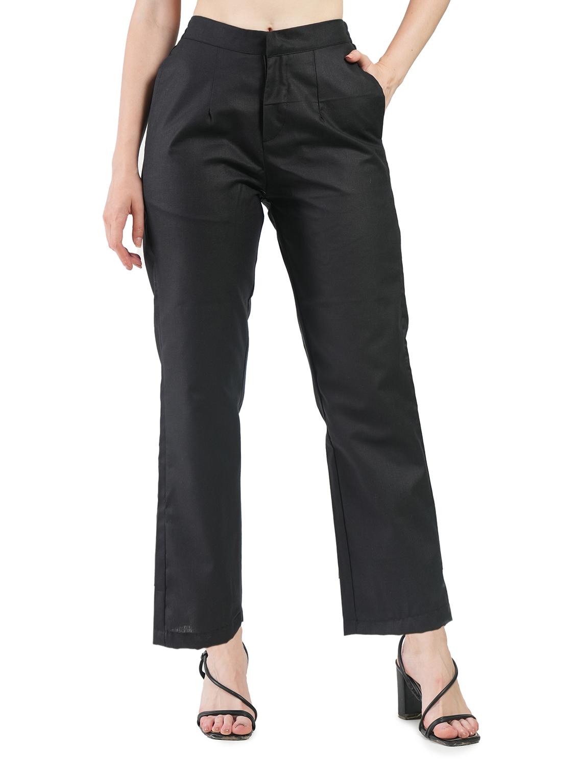 women solid high rise tailored pant - 21277315 - Zoom Image - 0