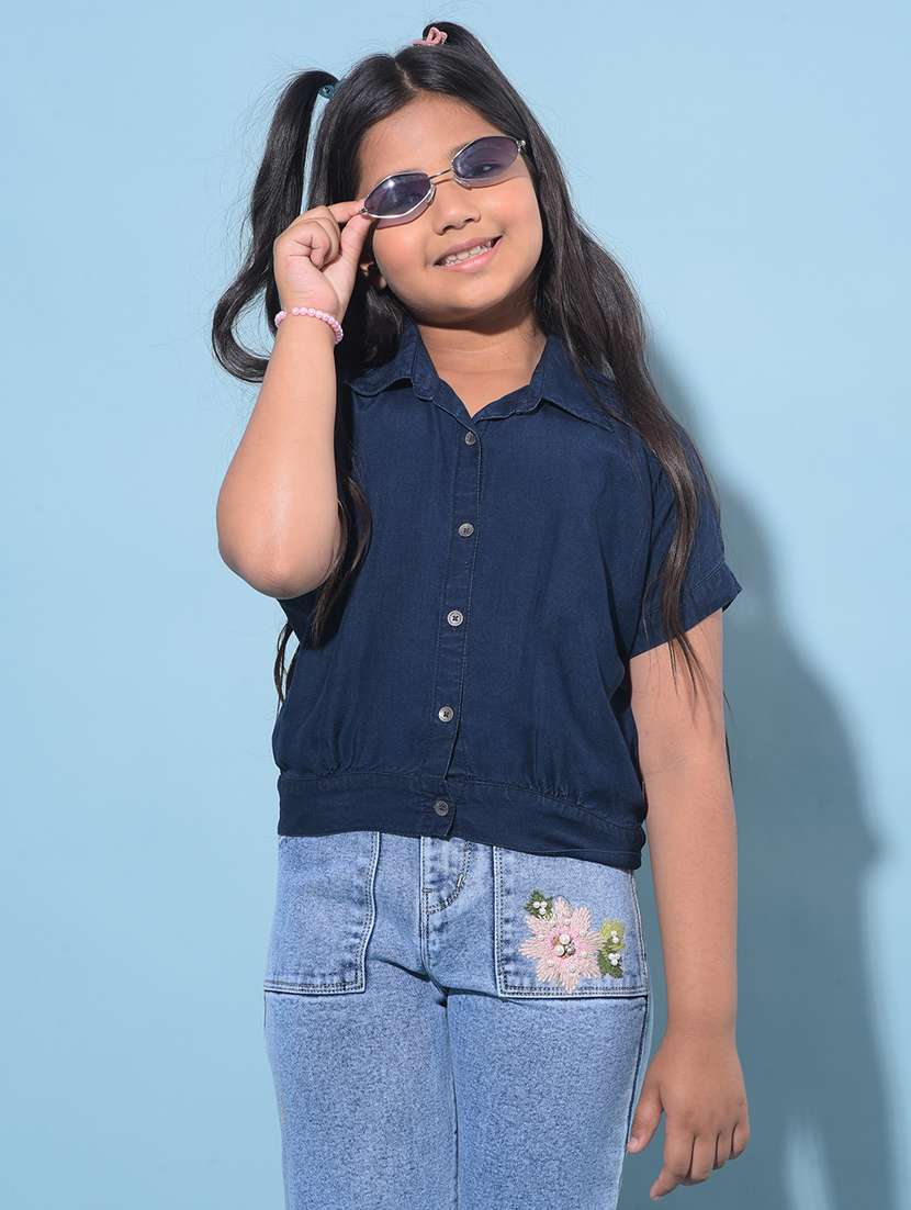 navy blue viscose top