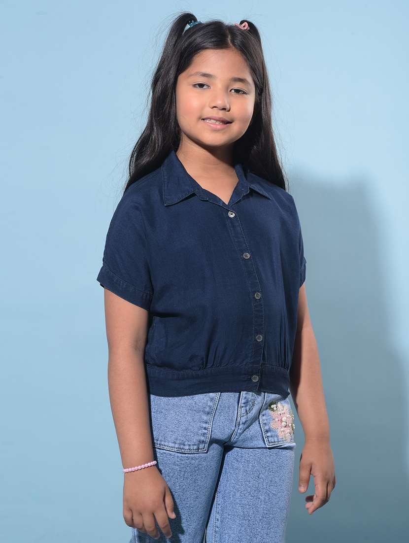 navy blue viscose top - 21277325 - Standard Image - 2