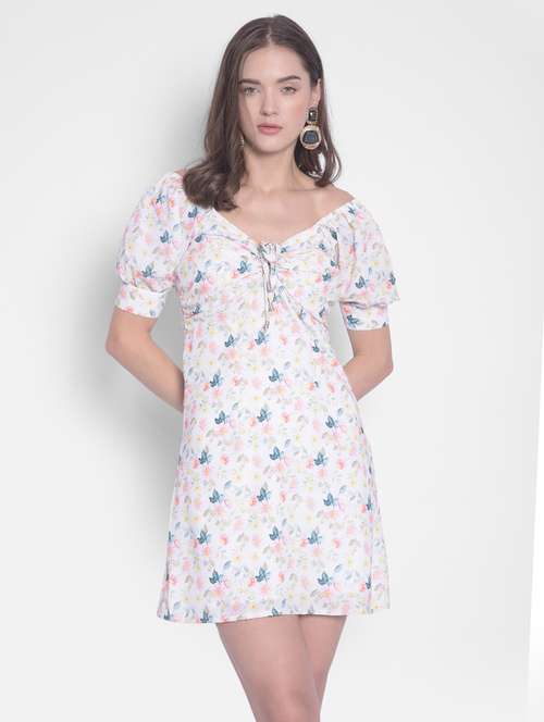 Women Multi Color Florals Printed Straight Dress