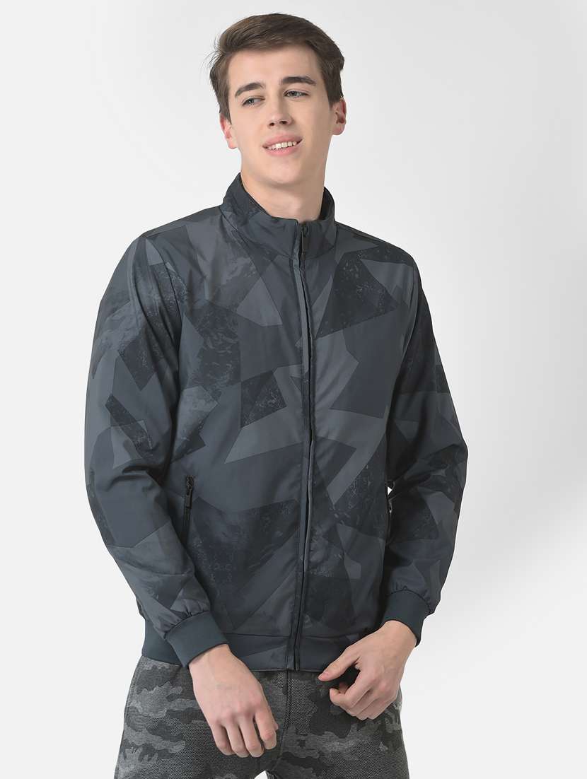 grey polyester casual jacket