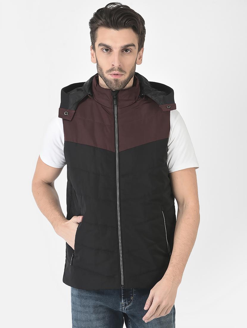 men black color block casual jacket - 21277381 - Zoom Image - 0