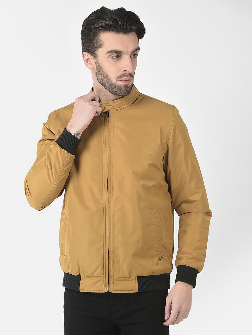 men mustard solids casual jacket - 21277410 - Zoom Image - 0