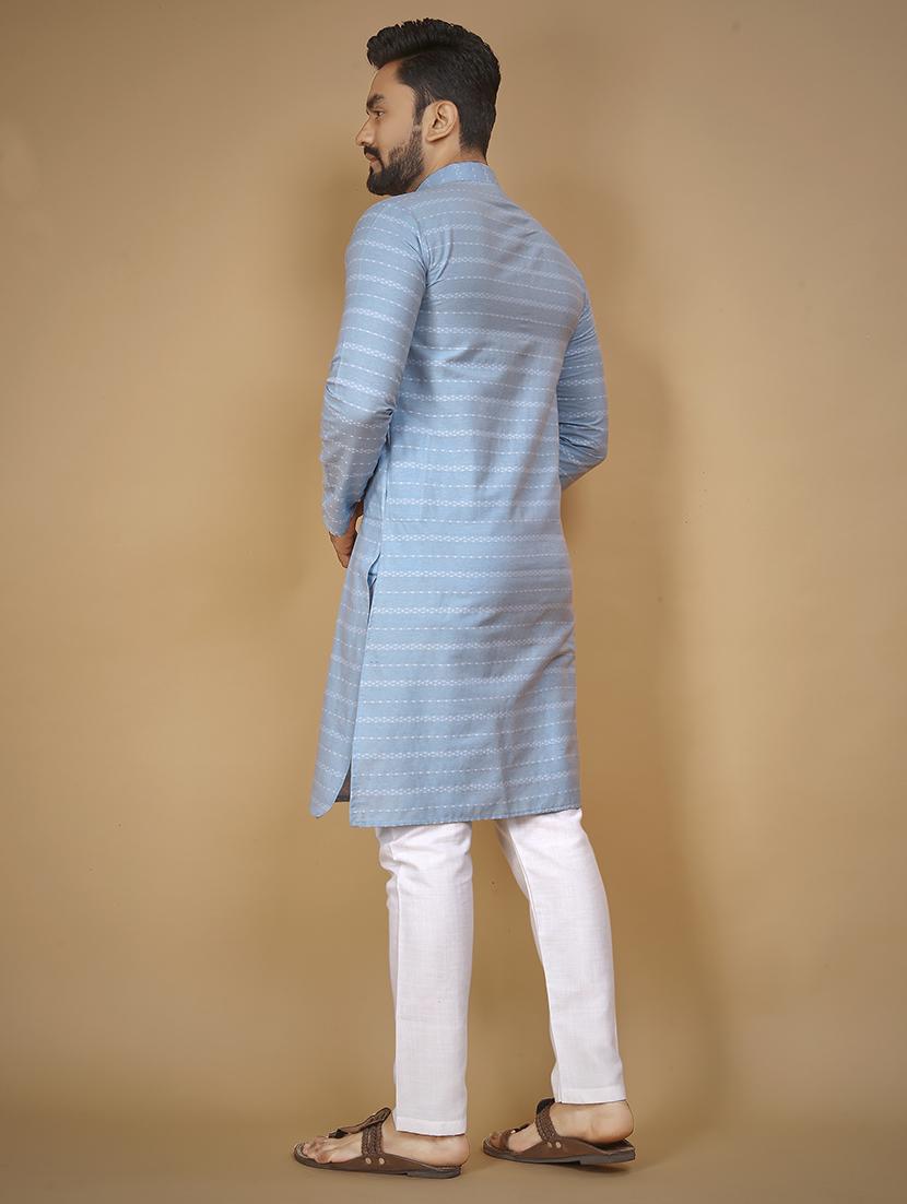 men long sleeve printed long kurta - 21277554 - Standard Image - 2