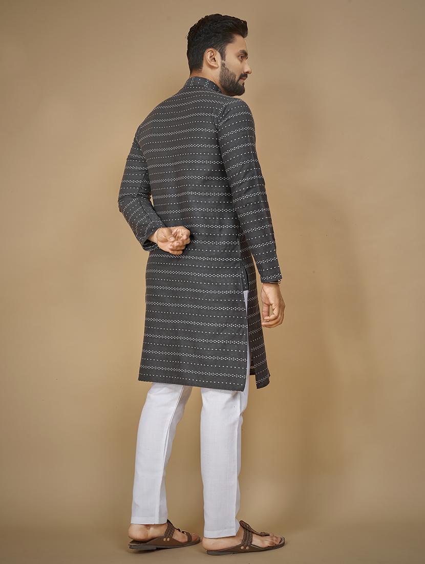 men long sleeve printed long kurta - 21277555 - Standard Image - 2