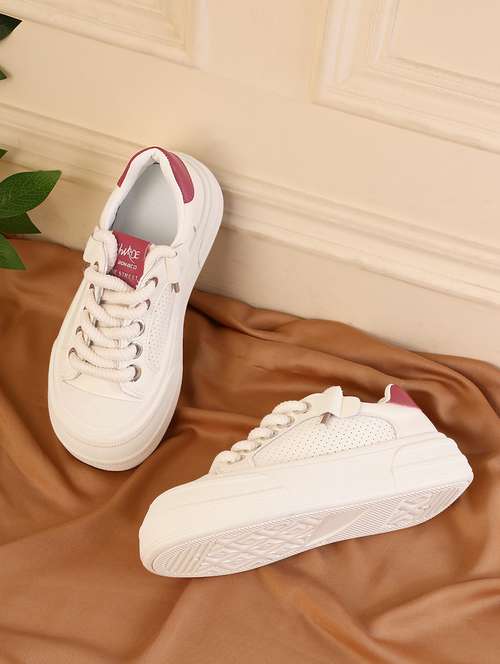 beige lace-up casual shoes - 21278245 - Standard Image - 0