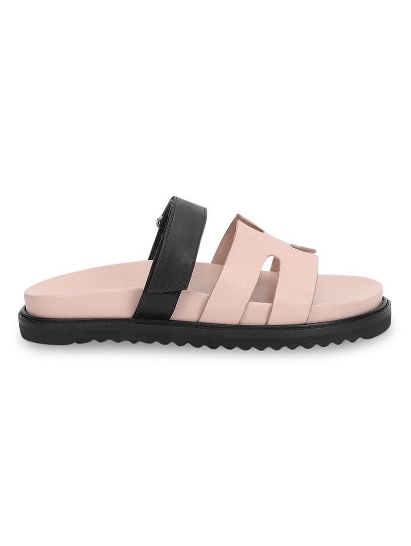 pink pu slides flip flops - 21278260 - Standard Image - 2