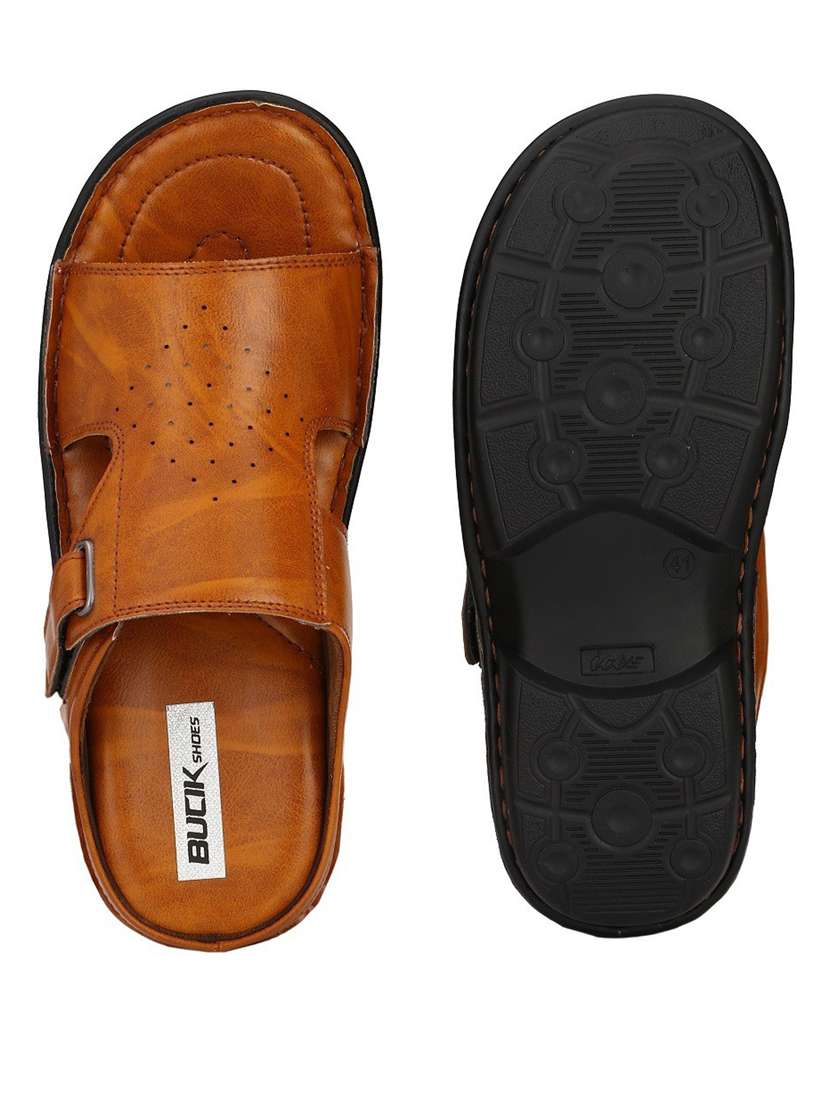 bucik bck074 lightweight comfort summer trendy premium stylish men tan sandals  - 21278364 -  Standard Image - 2