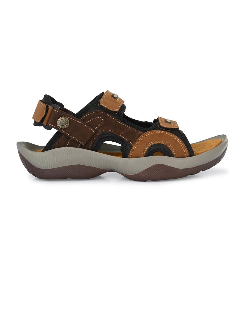 men brown back strap floaters - 21278367 - Standard Image - 2