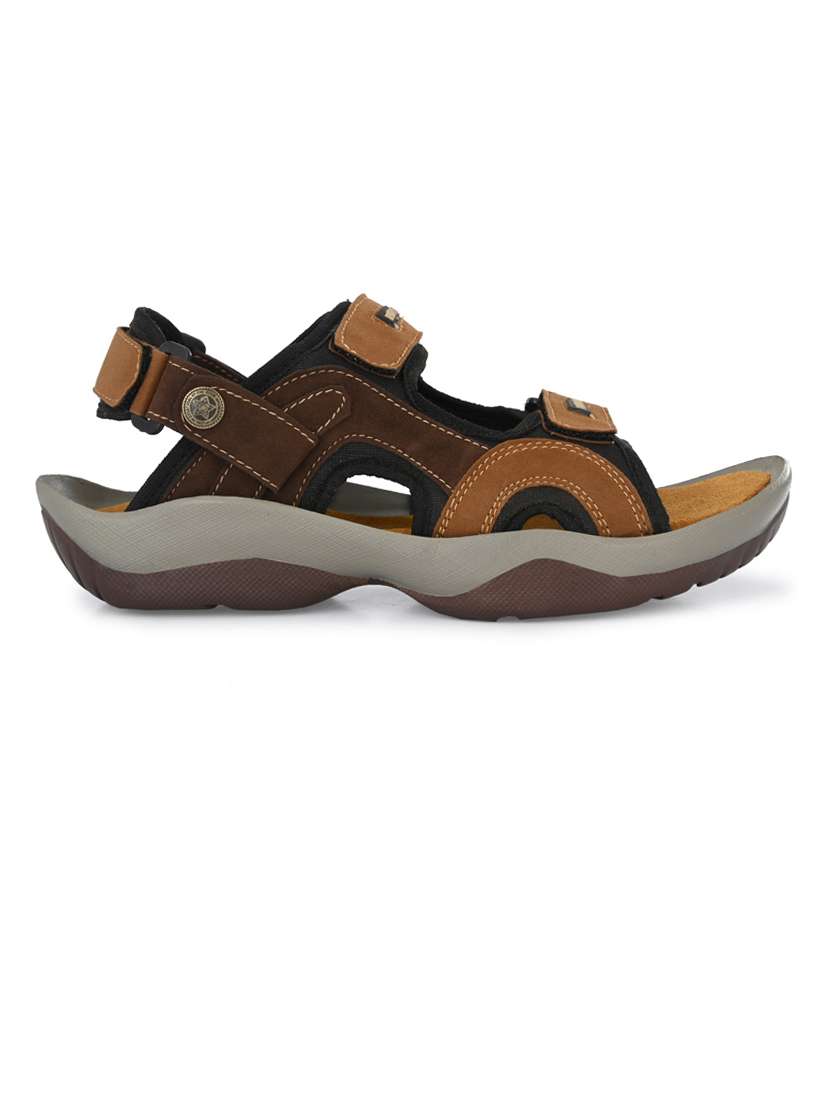 men brown back strap floater - 21278368 -  Standard Image - 2
