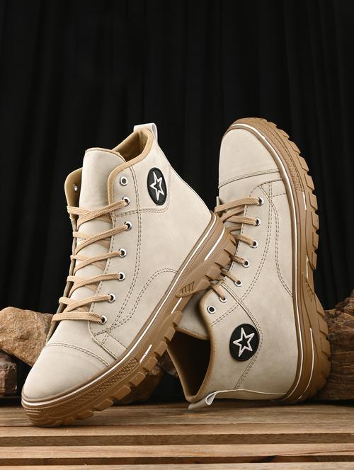 bucik beige bck4022 lightweight comfort summer trendy premium stylish sneaker high tops for men  - 21278478 -  Standard Image - 0