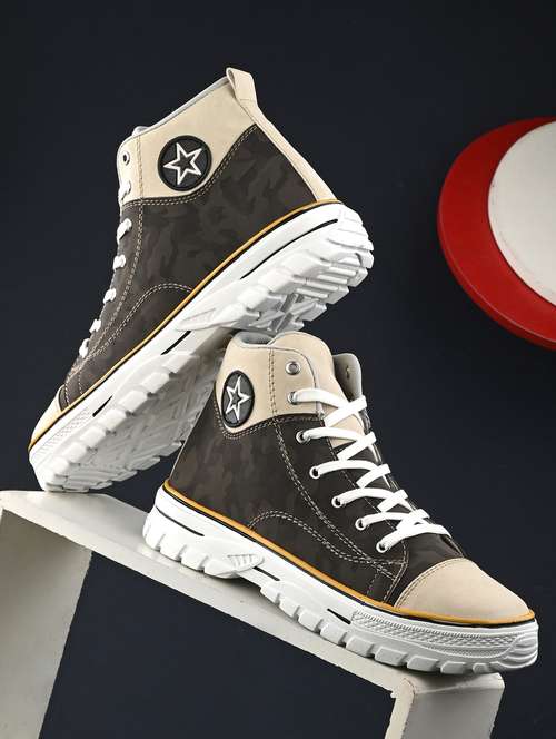 bucik grey bck4022 lightweight comfort trendy premium stylish sneaker high tops for men  - 21278552 -  Standard Image - 0