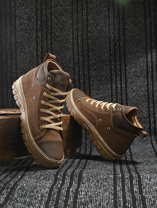 bucik brown bck4025 lightweight comfort summer trendy premium stylish high tops for men - 21278559 - Standard Image - 0