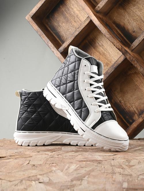 bucik white black bck4026 lightweight comfort summer trendy premium stylish high tops for men - 21278562 -  Standard Image - 0