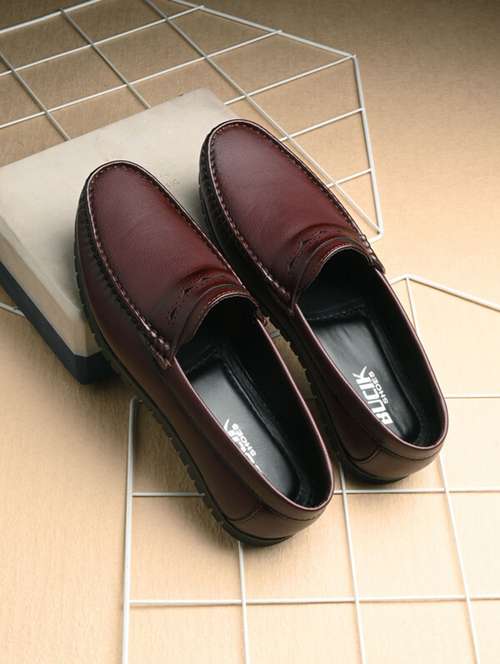 brown synthetic slip on loafers - 21278696 -  Standard Image - 0