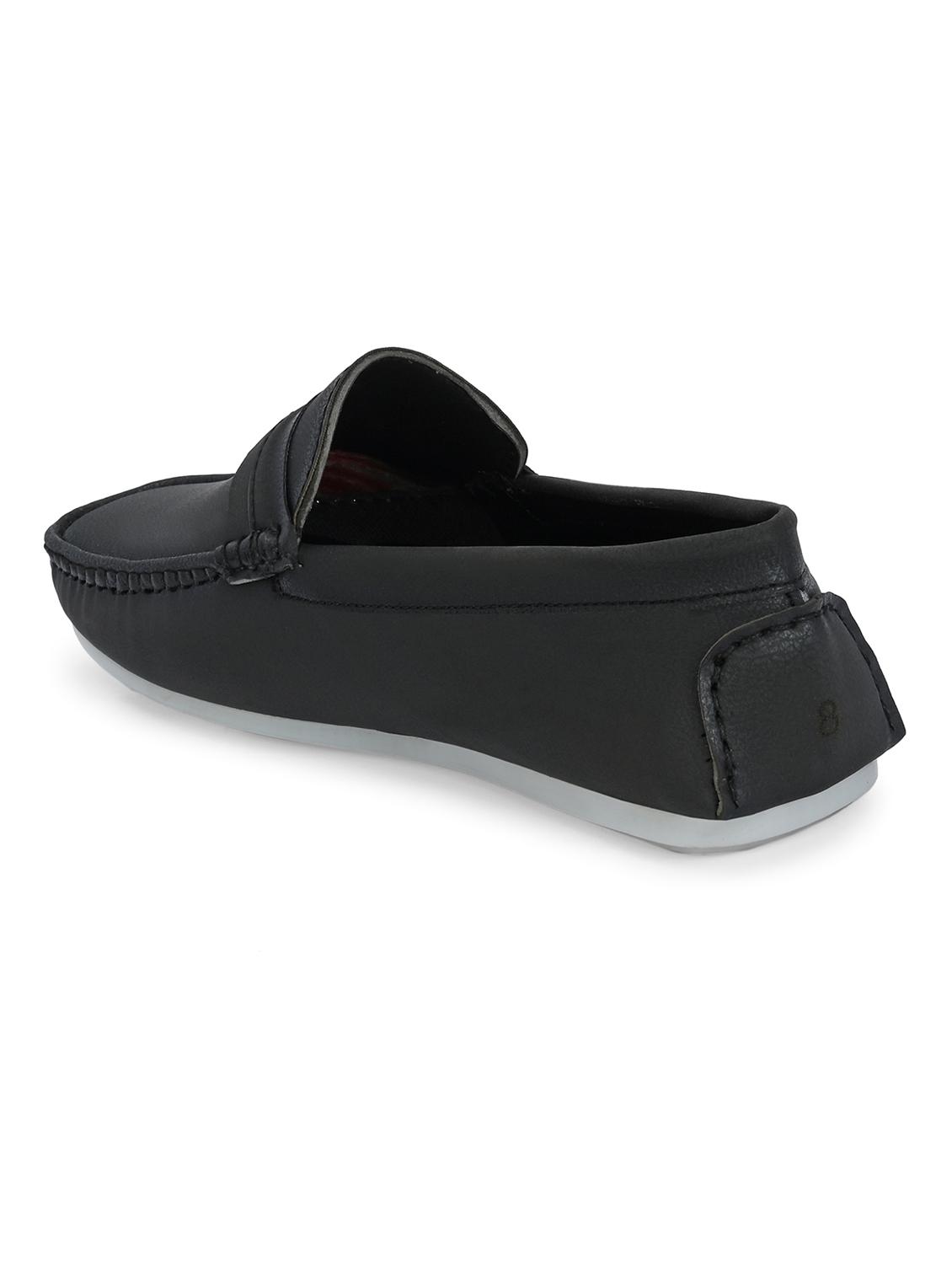 black synthetic slip on loafers - 21278699 - Standard Image - 2