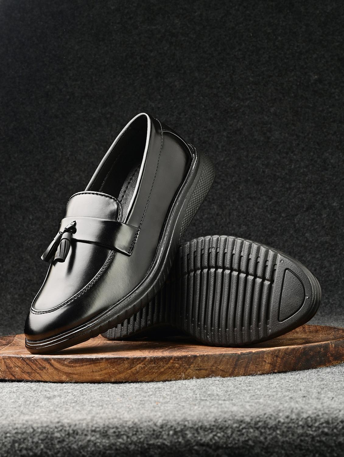black synthetic slip on loafers - 21278710 -  Zoom Image - 0
