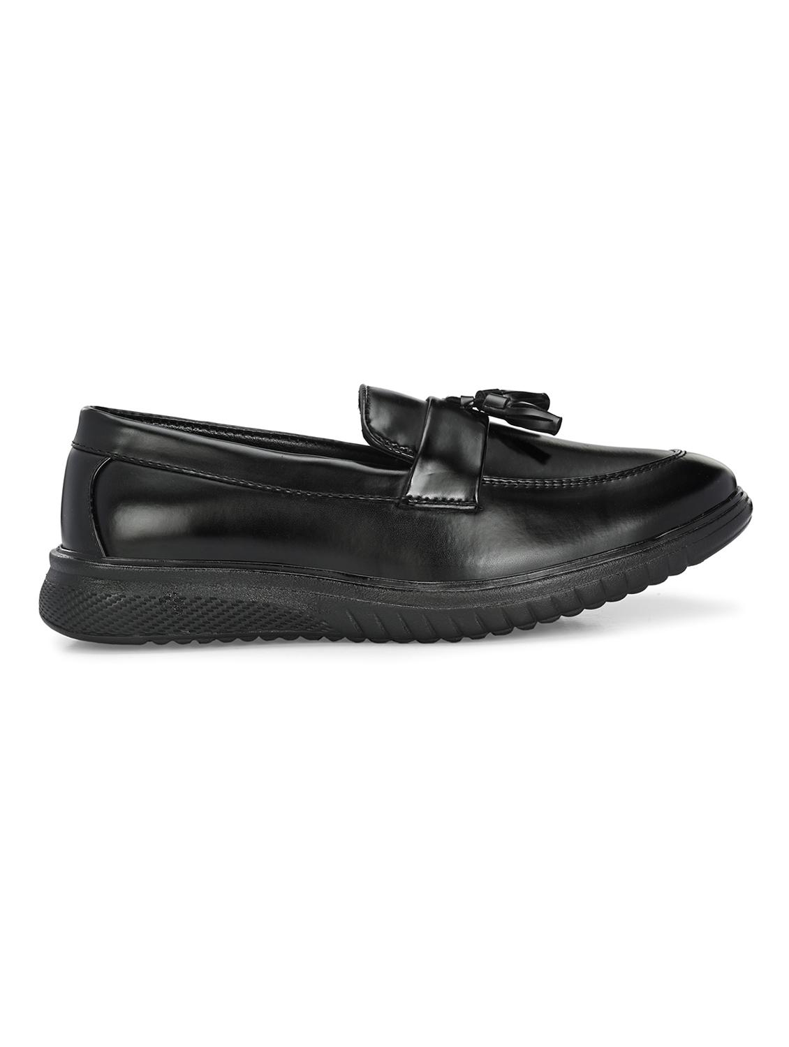 black synthetic slip on loafers - 21278710 - Standard Image - 2