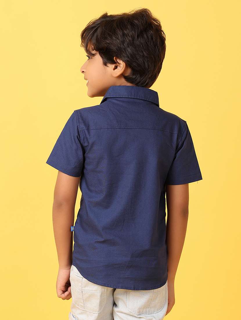 boys blue solid short sleeve shirt - 21278970 -  Standard Image - 2