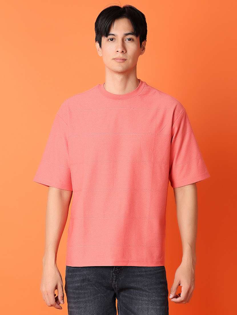 men solid round neck t-shirt