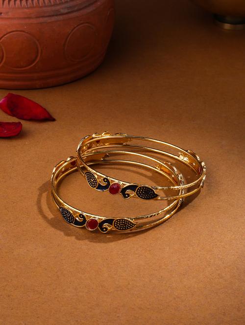 gold alloy bangle set of 2 - 21279173 -  Standard Image - 0