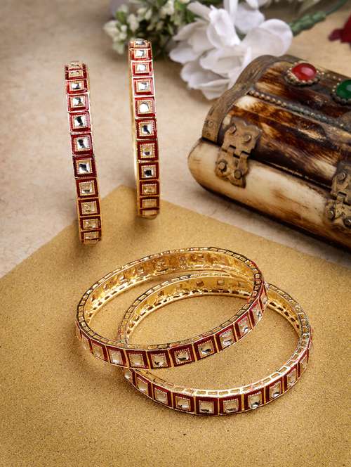 gold alloy bangle set of 4 - 21279195 -  Standard Image - 0