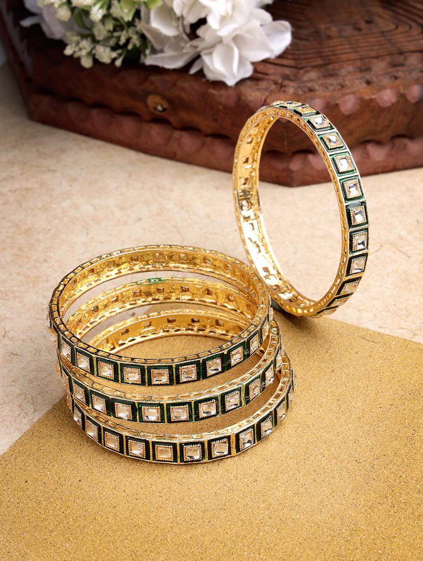 set of 4 gold alloy bangles - 21279213 -  Zoom Image - 0