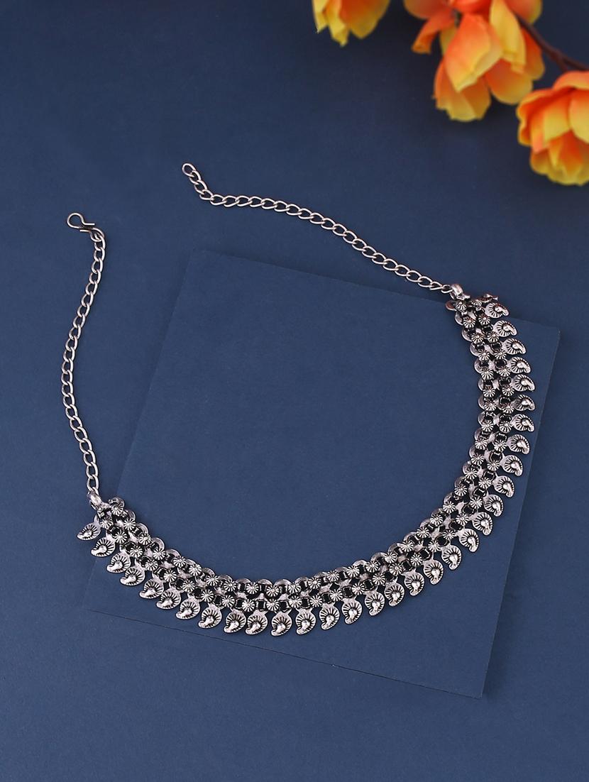silver brass short necklace - 21279328 - Zoom Image - 0