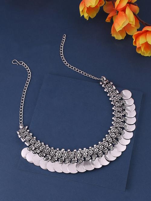 silver brass short necklace - 21279329 - Standard Image - 0