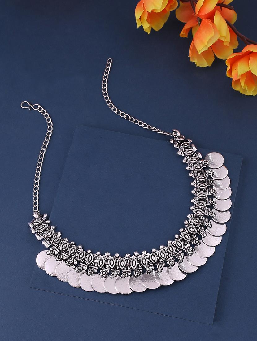 silver brass short necklace - 21279329 - Zoom Image - 0