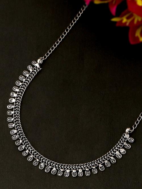 silver brass short necklace - 21279330 -  Standard Image - 0