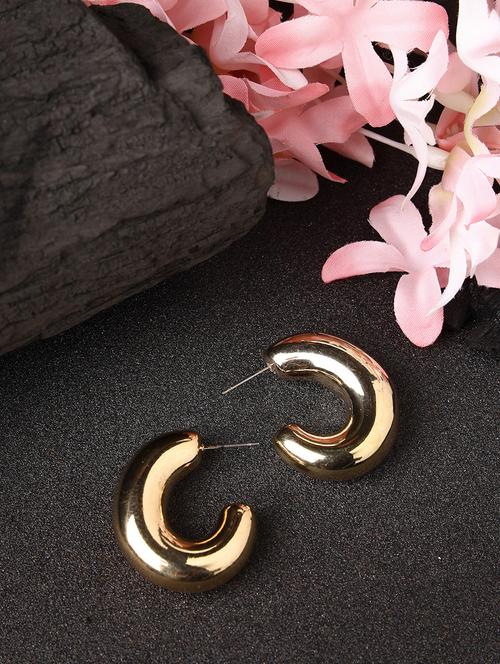 gold metal drop earrings - 21279403 - Standard Image - 0